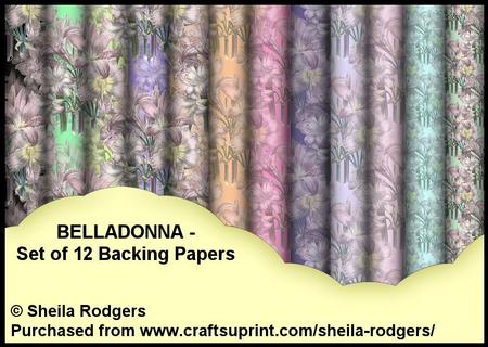 Belladonna - Set of 12 Backing Papers