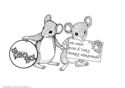 Digital Stamp - Christmas Bauble Mice