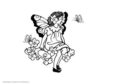 Digital Stamp - Fairy on Branch