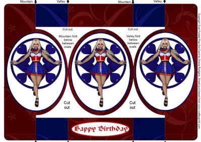 Supergirl Oval Folded Pop Out Card