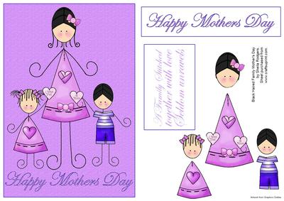 Black Haired Family Mother's Day