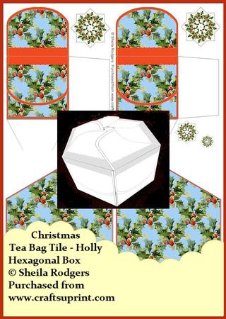 Hexagonal Box - Christmas Tbt - Holly