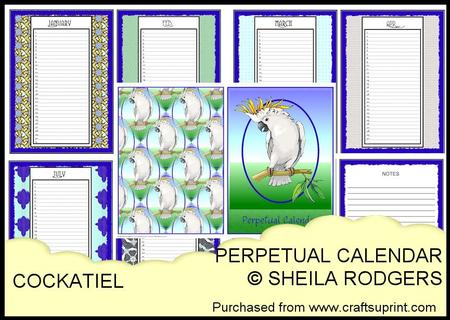 Perpetual Calendar - Cockatiel
