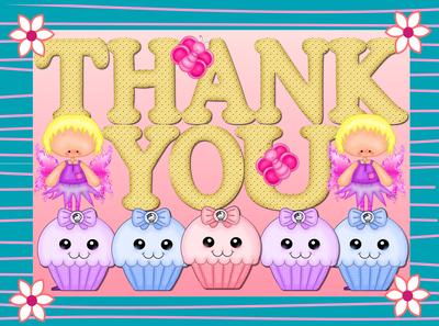 A4 Thank You Fairies and Cupcakes