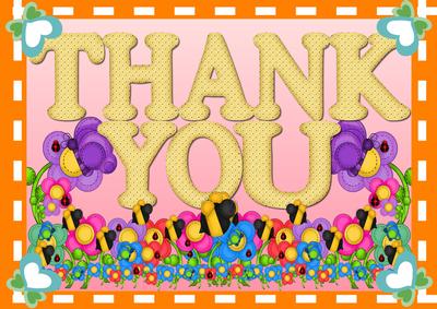 A4 Thank You Flowers and Bees