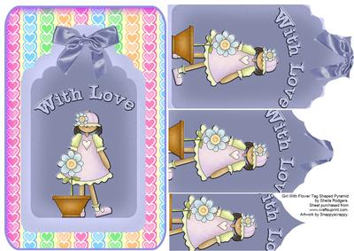 Girl with Flower Tag Shaped Pyramid