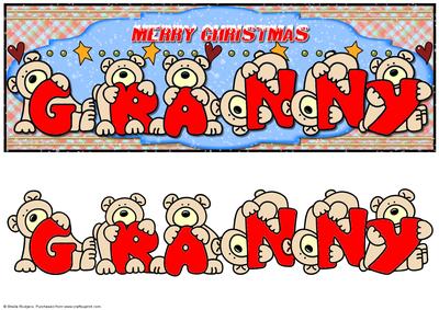 Large Dl Merry Christmas Granny