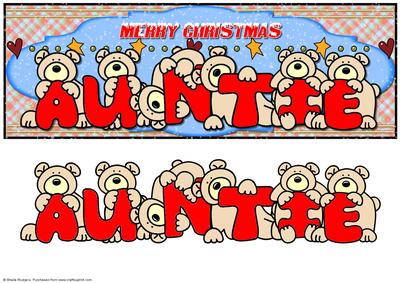 Large Dl Merry Christmas Auntie