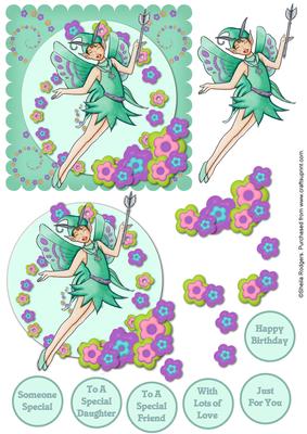 Happy Fairy with Flowers 2