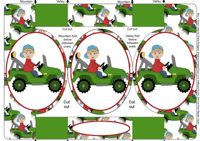 Boy in Green Jeep