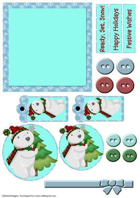 Mix'n'match Card - Holly Bear