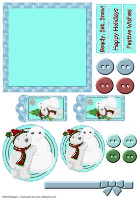 Mix'n'match Card - Snowman Bear