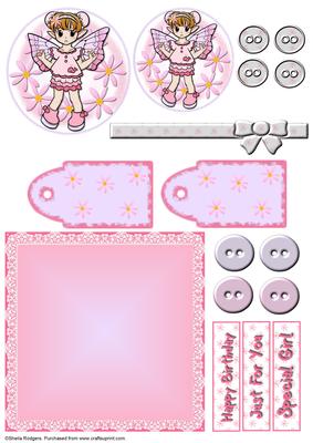 Mix'n'match Card - Fairy in Pink