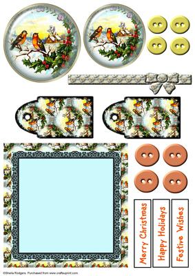 Mix'n'match Card - Christmas Robins