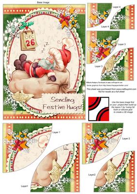 Duo Corner Stacker - Festive Hugs Santa