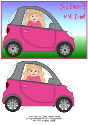 Driving Test Pink Car