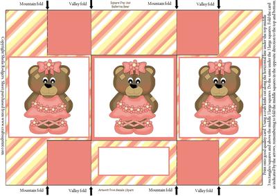 Square Pop Out Ballerina Bear