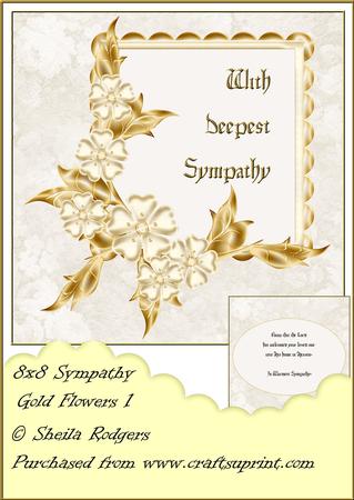 8x8 Sympathy Gold Flowers 1 - Mini Kit