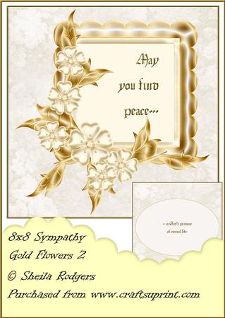 8x8 Sympathy Gold Flowers 2 - Mini Kit