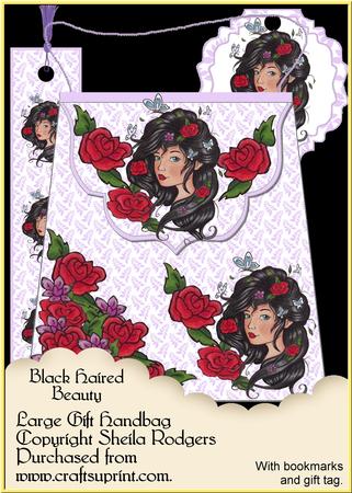 Large Gift Handbag - Black Haired Beauty