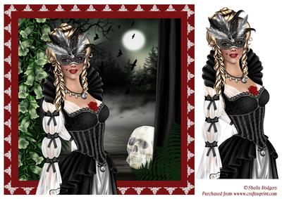 Masked Lady with Skull
