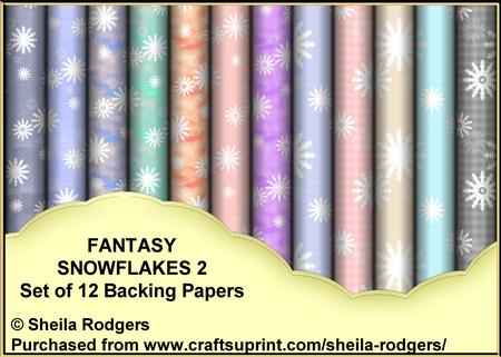 Fantasy Snowflakes 2 - Set of 12 Backing Papers