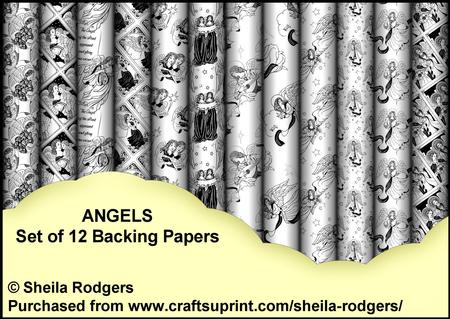 Angels - Set of 12 Backing Papers