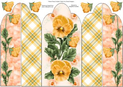 Yellow Pansy Scallop Triptych