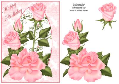 Pink Roses on Oval