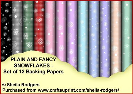 Plain and Fancy Snowflakes - Set of 12 Backing Papers