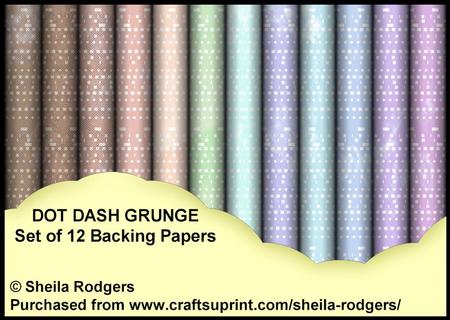 Dot Dash Grunge - Set of 12 Backing Papers