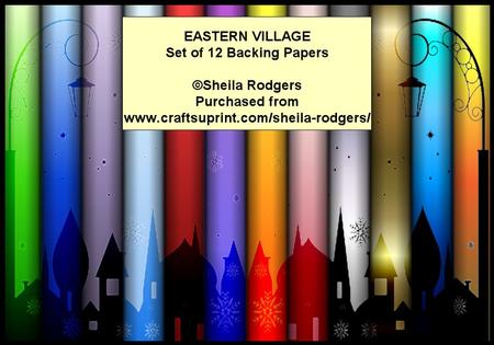 Eastern Village - Set of 12 Backing Papers
