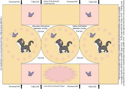Kitten with Butterfly Circle Pop Out