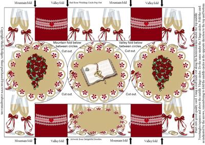 Red Rose Wedding Circle Pop Out