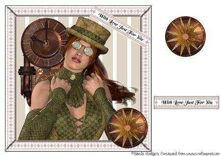 Steampunk Lady with Glasses Mini Kit