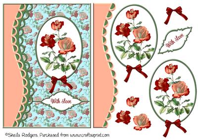 Framed Red Blush Roses