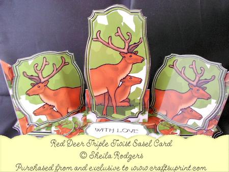 Triple Twist Easel Card - Red Deer
