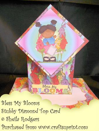 Stubby Diamond Top Card - Bless My Blooms