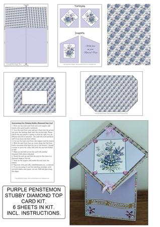 Purple Penstemon Stubby Diamond Top Card Kit