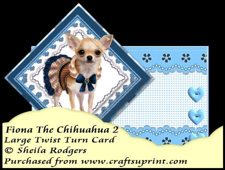 Large Twist Turn Card - Fiona the Chihuahua 2