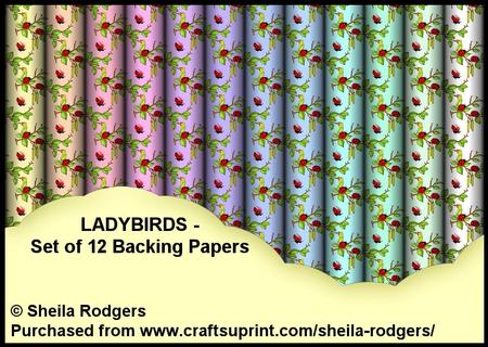 Ladybirds - Set of 12 Backing Papers