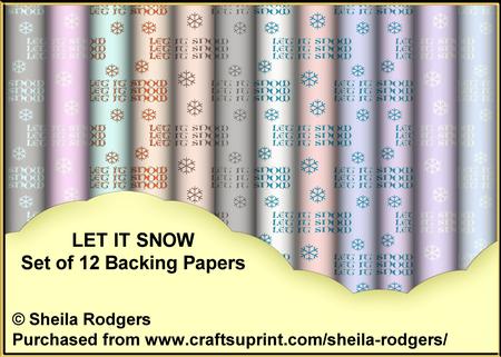 Let It Snow - Set of 12 Backing Papers