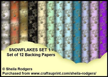 Snowflakes Set 1 - Set of 12 Backing Papers