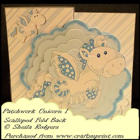 Patchwork Unicorn 1 - Scalloped Fold Back Mini Kit