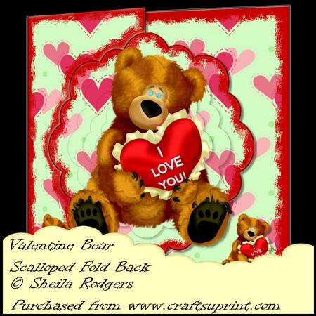 Valentine Bear - Scalloped Fold Back Mini Kit