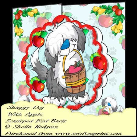 Shaggy Dog with Apple Scalloped Fold Back Mini Kit