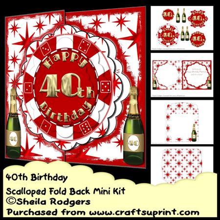 40th Birthday - Scalloped Fold Back Mini Kit