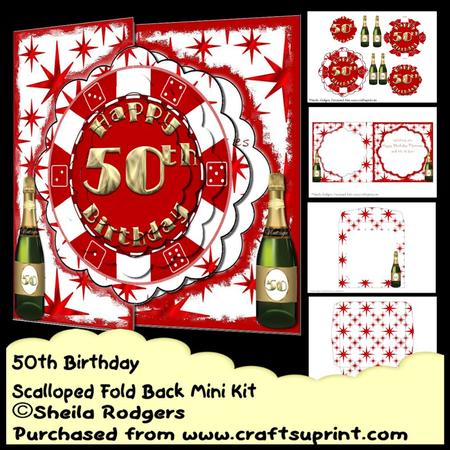 50th Birthday - Scalloped Fold Back Mini Kit