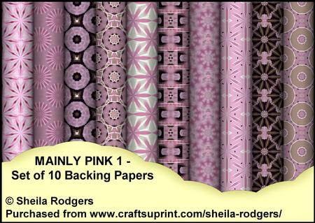 Mainly Pink 1 - Set of 10 Backing Papers