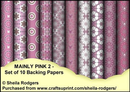 Mainly Pink 2 - Set of 10 Backing Papers